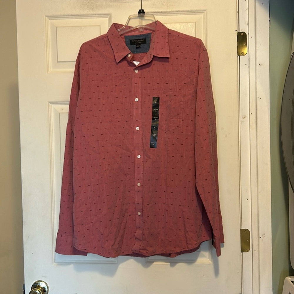Banana Republic Long Sleeve Button Down Shirt Size XL Slim Fit Pink